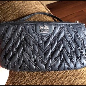 Coach Black Leather Wristlet